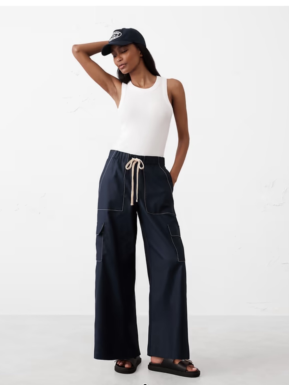 Banana Republic High Ride Wide Leg pants
 Navy Size M
Coastal chic Nautical - Picture 3 of 13